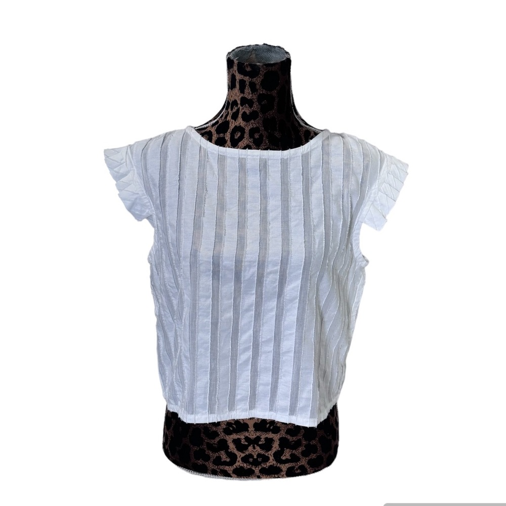 Elliott Organic Cotton White Blouse Top Sz M